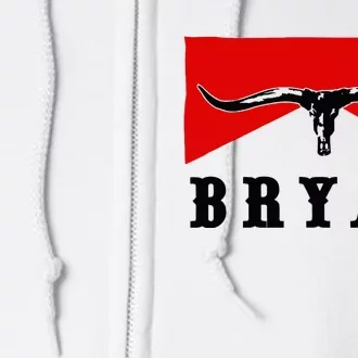 Bryan Bullhead Western Cowboy Cow Skull Full Zip Hoodie