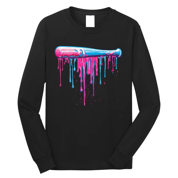 Baseball Bat With Sprinkles Drip Gift Long Sleeve Shirt