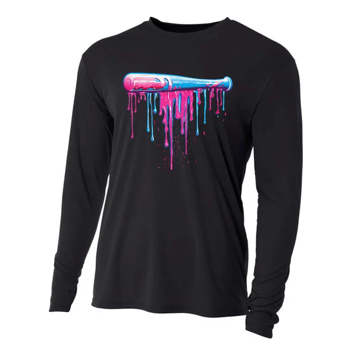 Baseball Bat With Sprinkles Drip Gift Cooling Performance Long Sleeve Crew