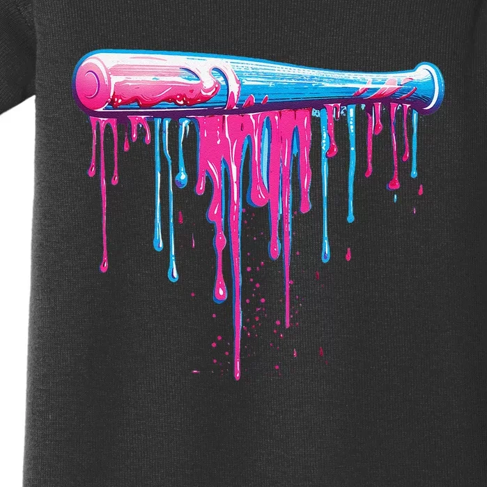 Baseball Bat With Sprinkles Drip Gift Baby Bodysuit