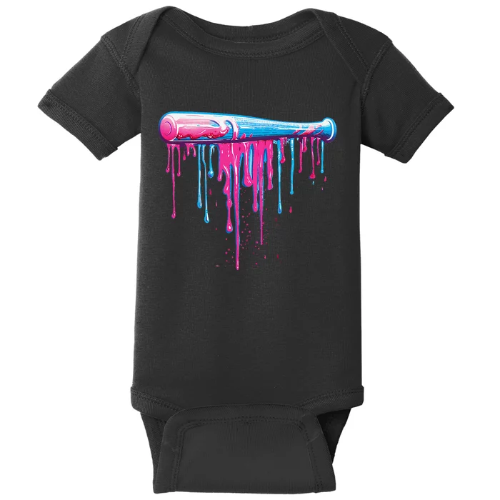 Baseball Bat With Sprinkles Drip Gift Baby Bodysuit