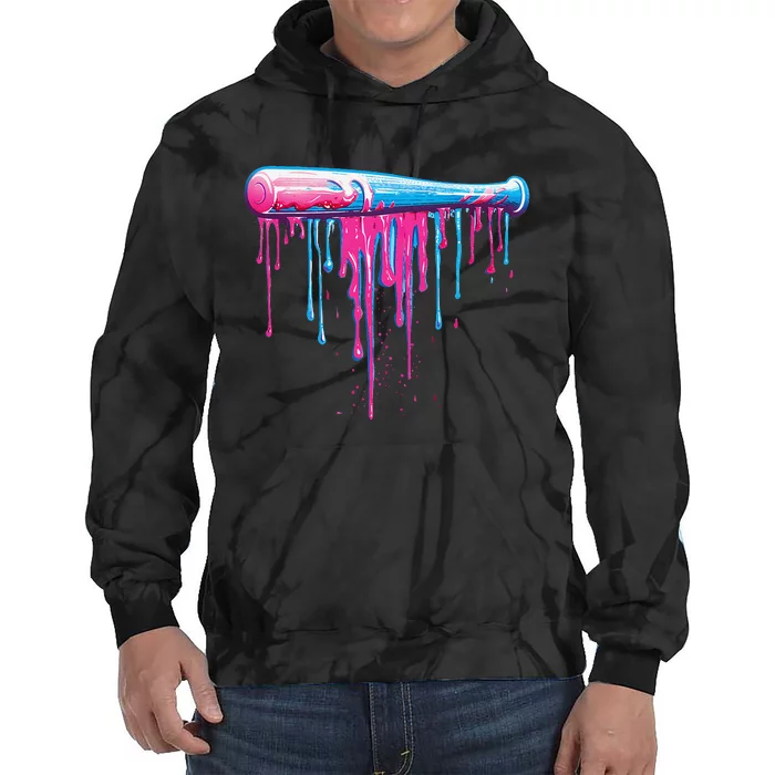 Baseball Bat With Sprinkles Drip Gift Tie Dye Hoodie