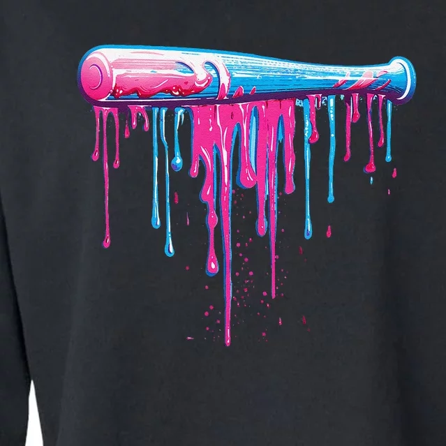 Baseball Bat With Sprinkles Drip Gift Cropped Pullover Crew