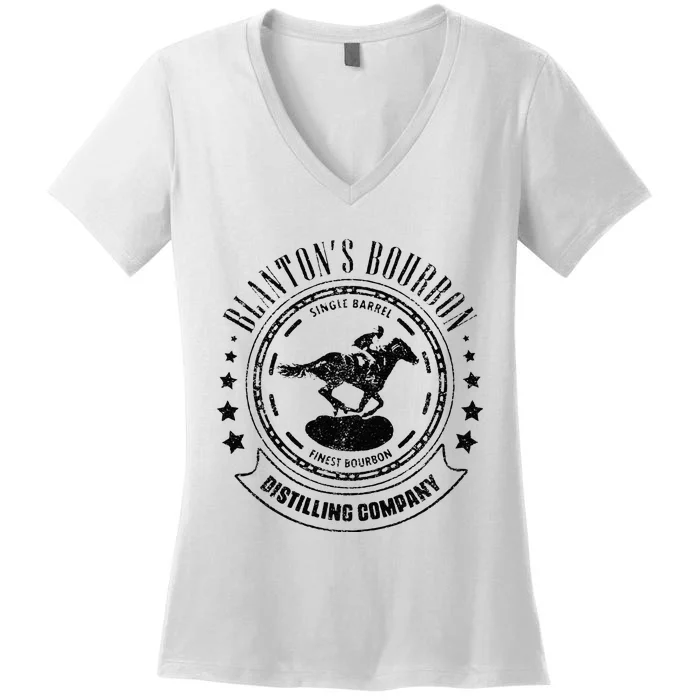 Blantons Bourbon Whiskey Distilling Company Women's V-Neck T-Shirt