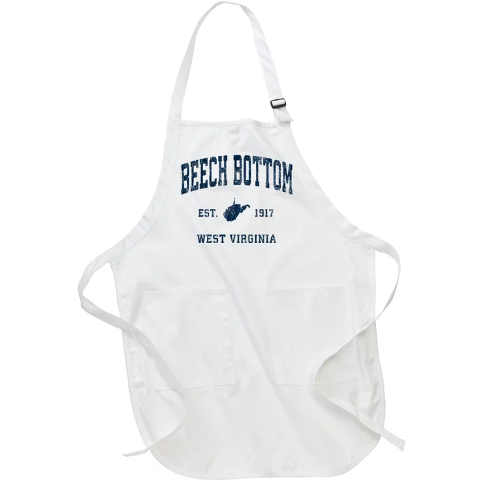 Beech Bottom West Virginia Wv Vintage Athletic Sports Full-Length Apron With Pocket