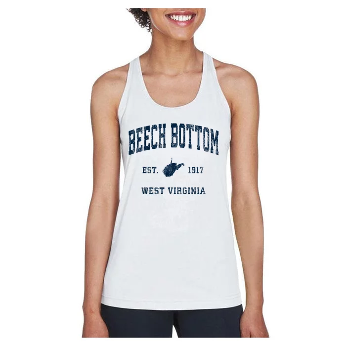 Beech Bottom West Virginia Wv Vintage Athletic Sports Women's Racerback Tank