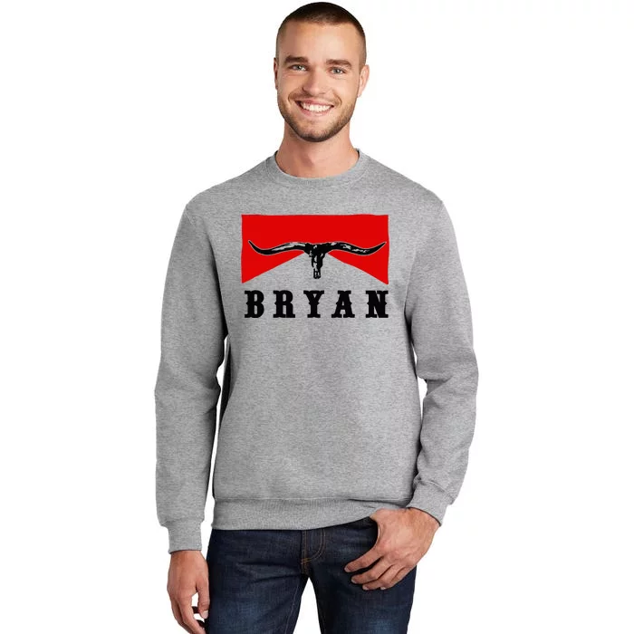 Bryan Bullhead Western Cowboy Cow Skull Tall Sweatshirt