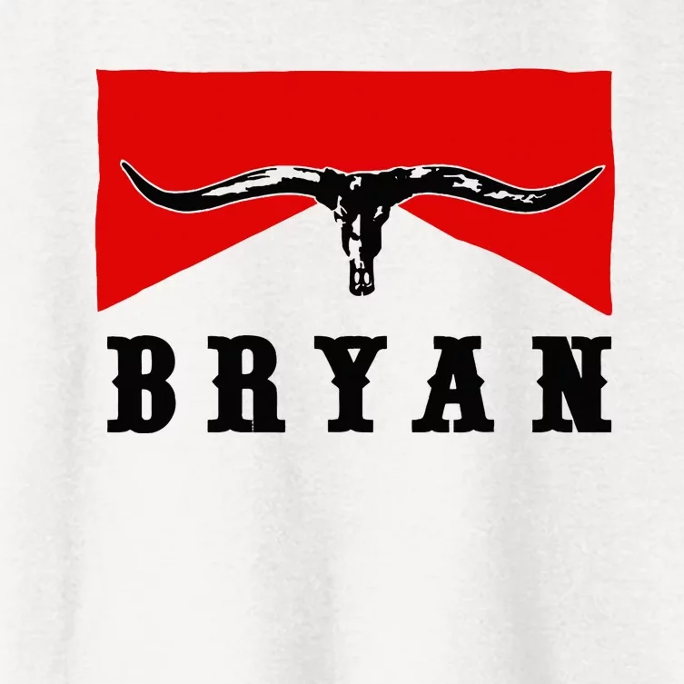 Bryan Bullhead Western Cowboy Cow Skull Women's Crop Top Tee