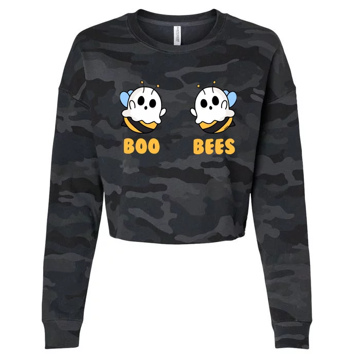 Boo Bees Wo Funny Halloween Matching Ghost Costume Cropped Pullover Crew