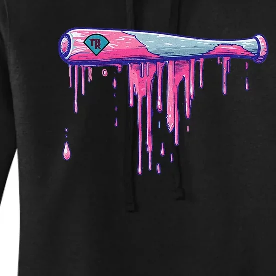 Baseball Bat With Sprinkles Drip Women's Pullover Hoodie