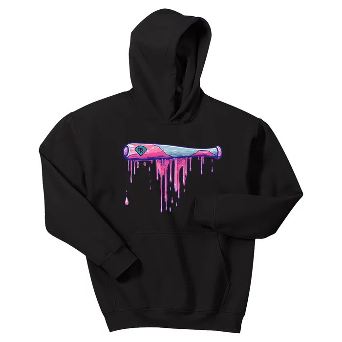 Baseball Bat With Sprinkles Drip Kids Hoodie