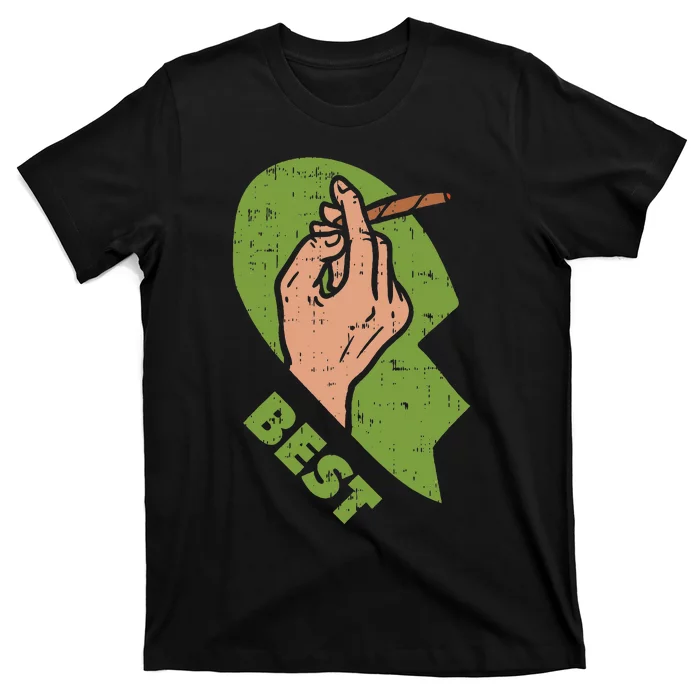 Best Buds Weed Matching Couple Joint Stoner Friends T-Shirt