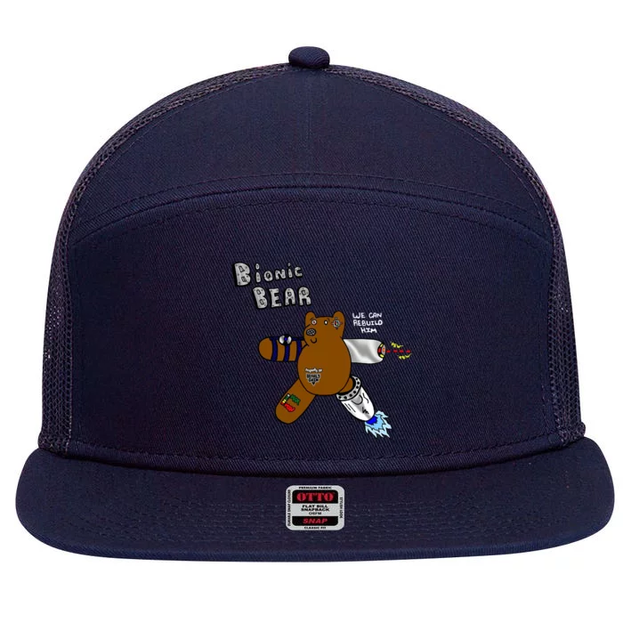 Bionic Bear We Can Rebuilt Him 7 Panel Mesh Trucker Snapback Hat