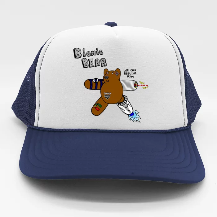 Bionic Bear We Can Rebuilt Him Trucker Hat