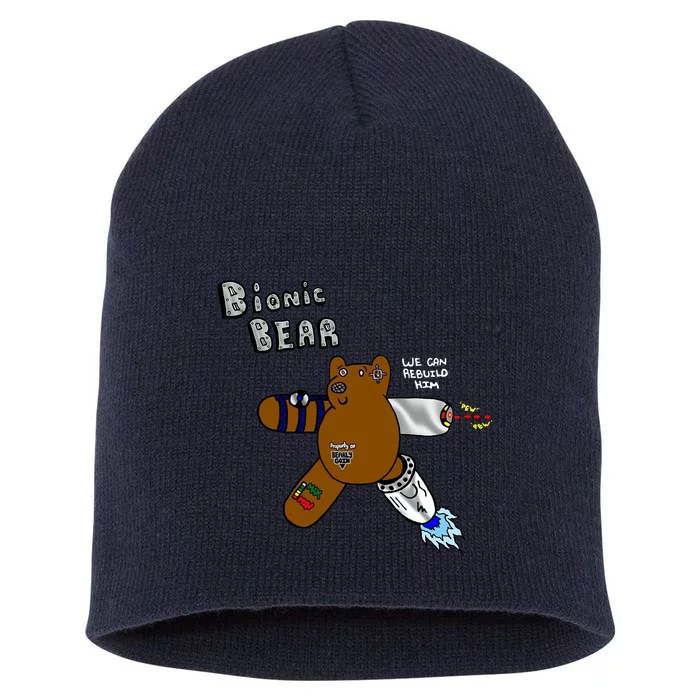 Bionic Bear We Can Rebuilt Him Short Acrylic Beanie