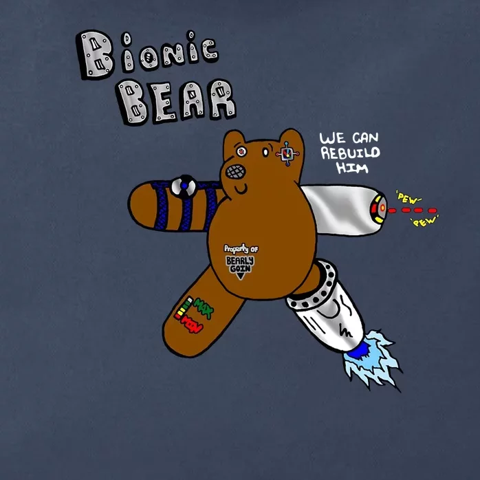 Bionic Bear We Can Rebuilt Him Zip Tote Bag