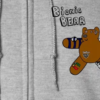 Bionic Bear We Can Rebuilt Him Full Zip Hoodie