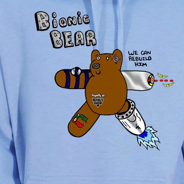 Bionic Bear We Can Rebuilt Him Unisex Surf Hoodie