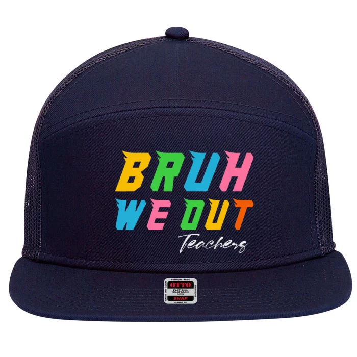 Bye Bruh We Out End Of School 7 Panel Mesh Trucker Snapback Hat