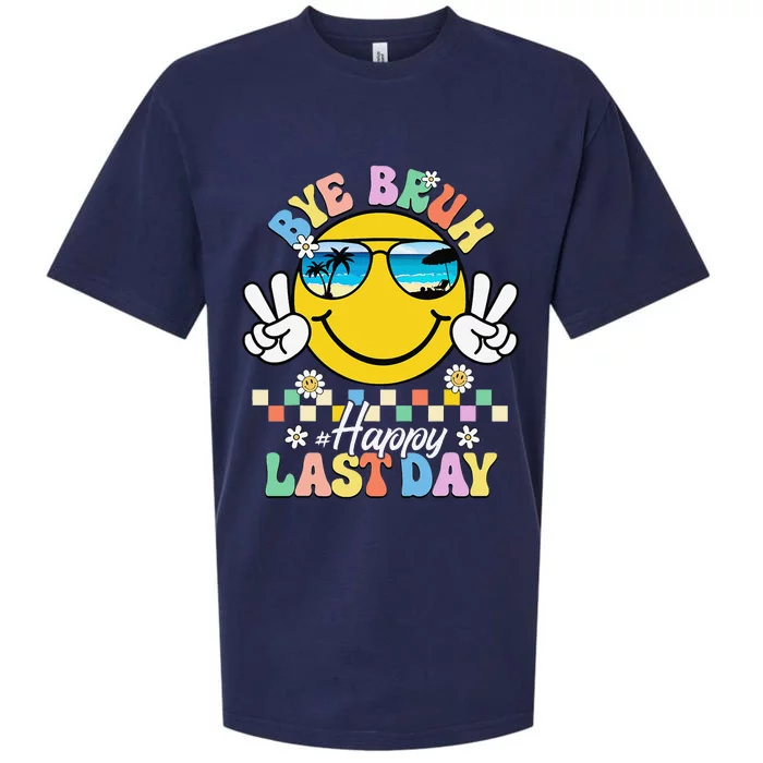 Bye Bruh We Out Happy Last Day Of School Teacher Summer Sueded Cloud Jersey T-Shirt