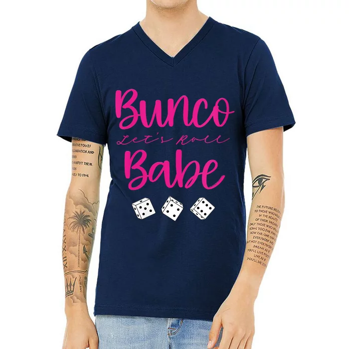 Bunco Babe Womens Funny Sarcastic Humor V-Neck T-Shirt