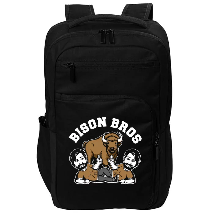 Bison Bro Wildlife Animal American Bison Funny Gift Impact Tech Backpack