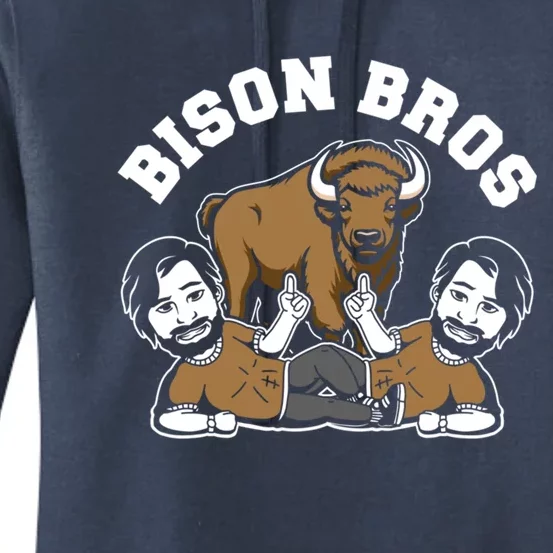 Bison Bro Wildlife Animal American Bison Funny Gift Women's Pullover Hoodie