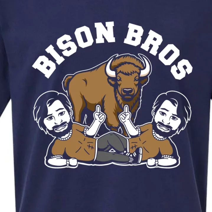 Bison Bro Wildlife Animal American Bison Funny Gift Sueded Cloud Jersey T-Shirt