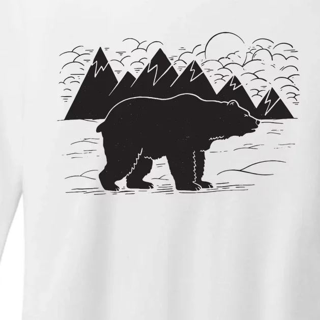 Black Bear Wildlife Animal Wilderness Graphic Womens CVC Long Sleeve Shirt