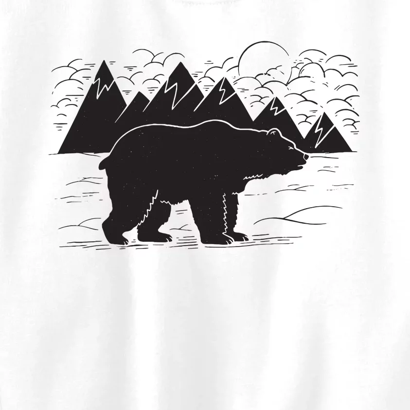 Black Bear Wildlife Animal Wilderness Graphic Kids Sweatshirt