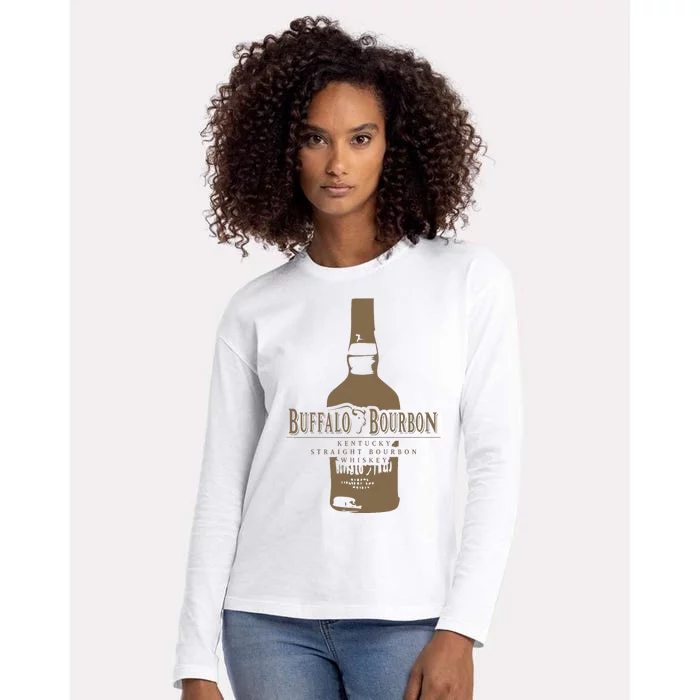 Buffalo Bourbon Whiskey Bottle Large Logo Womens Cotton Relaxed Long Sleeve T-Shirt