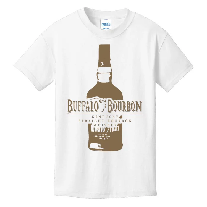 Buffalo Bourbon Whiskey Bottle Large Logo Kids T-Shirt