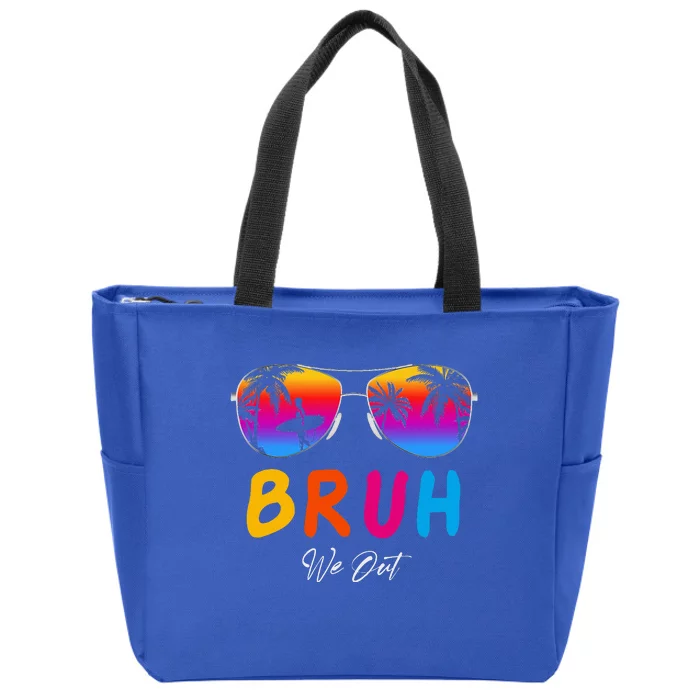 Bye Bruh We Out End Of School Rainbow Zip Tote Bag