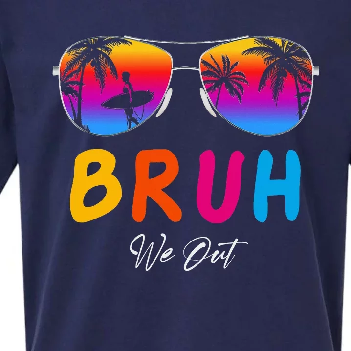 Bye Bruh We Out End Of School Rainbow Sueded Cloud Jersey T-Shirt