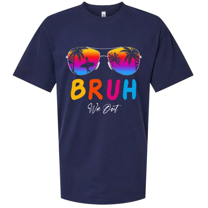 Bye Bruh We Out End Of School Rainbow Sueded Cloud Jersey T-Shirt