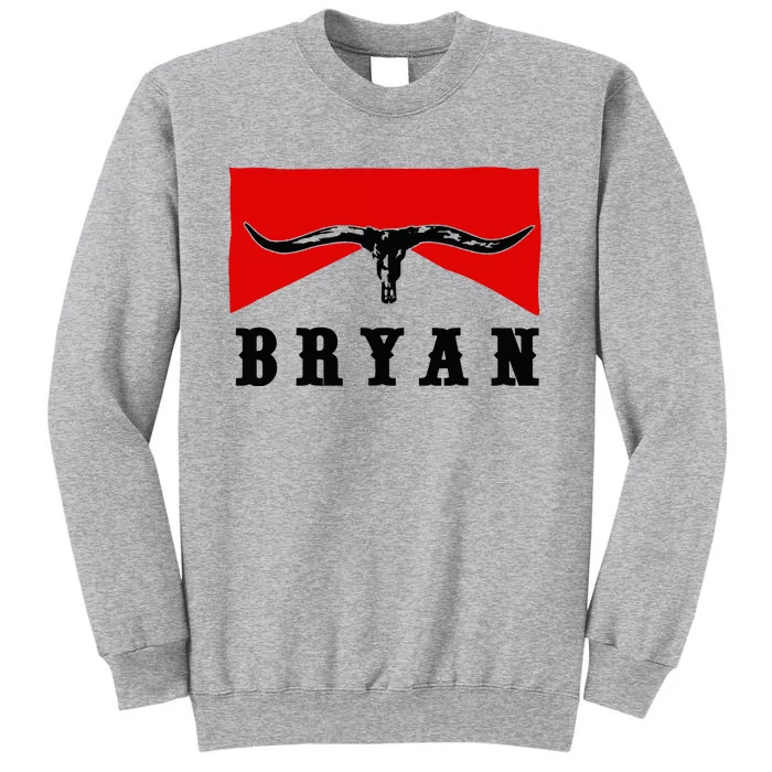 Bryan Bullhead Western Cowboy Cow Skull Tall Sweatshirt