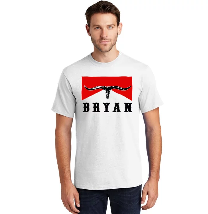 Bryan Bullhead Western Cowboy Cow Skull Tall T-Shirt