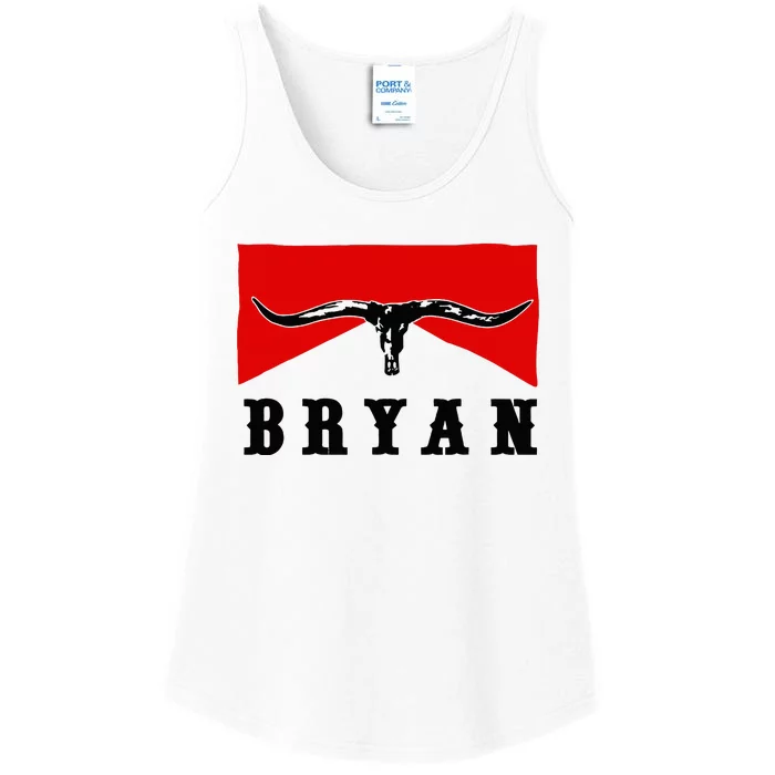 Bryan Bullhead Western Cowboy Cow Skull Ladies Essential Tank