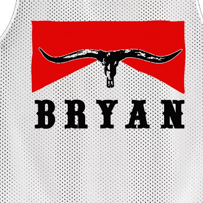 Bryan Bullhead Western Cowboy Cow Skull Mesh Reversible Basketball Jersey Tank