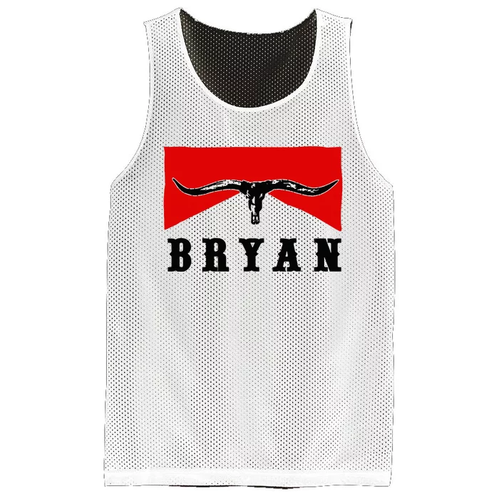 Bryan Bullhead Western Cowboy Cow Skull Mesh Reversible Basketball Jersey Tank