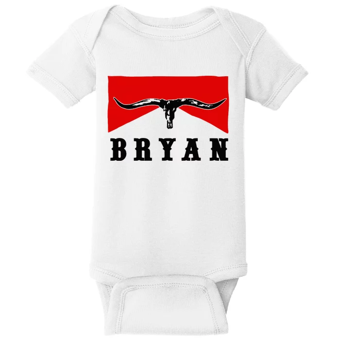 Bryan Bullhead Western Cowboy Cow Skull Baby Bodysuit