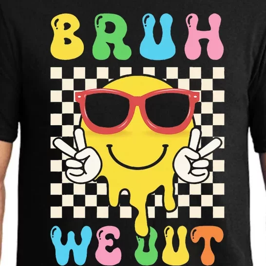 Bye Bruh We Out End Of School Retro Rainbow Sunglasses Pajama Set