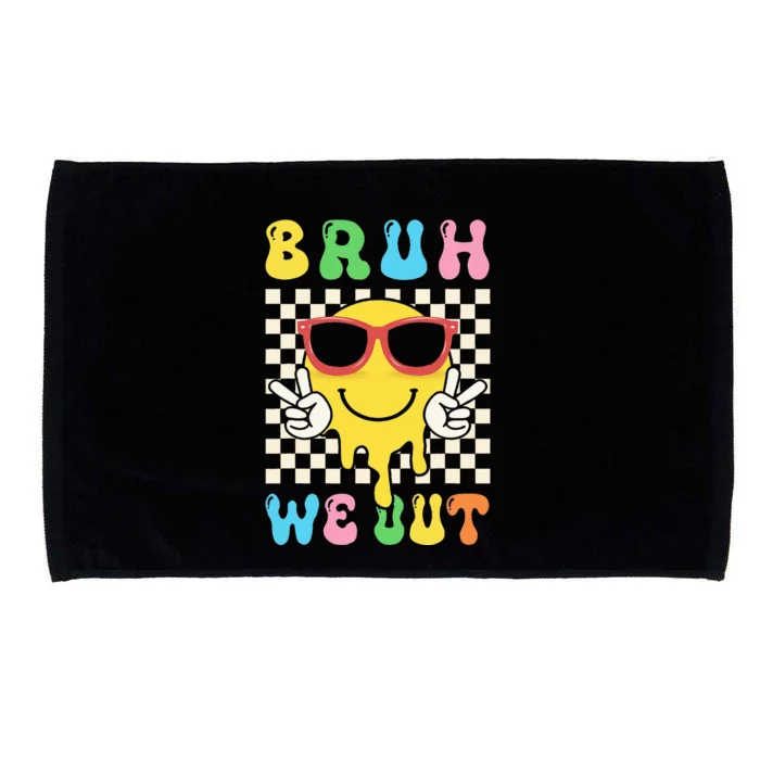 Bye Bruh We Out End Of School Retro Rainbow Sunglasses Microfiber Hand Towel