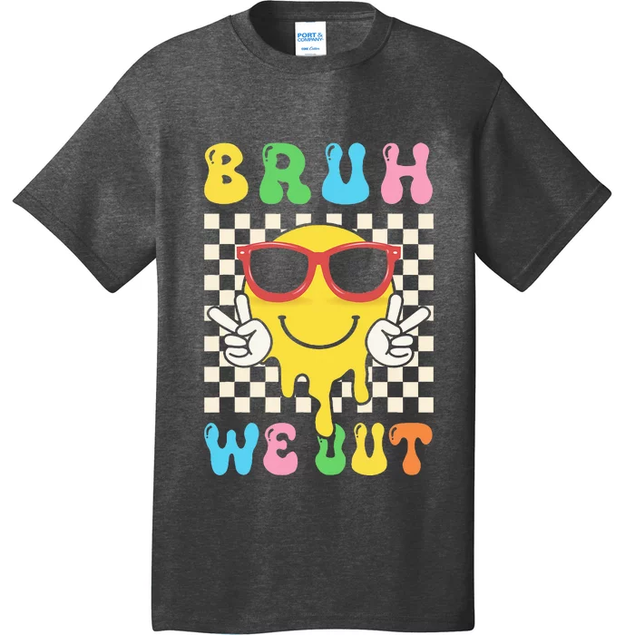 Bye Bruh We Out End Of School Retro Rainbow Sunglasses T-Shirt