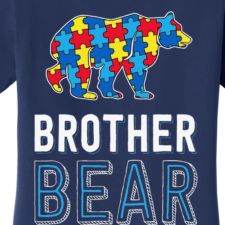 Brother Bear World Autism Awareness Day Family Puzzle Piece Women's T-Shirt