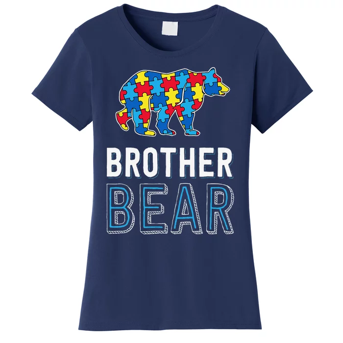 Brother Bear World Autism Awareness Day Family Puzzle Piece Women's T-Shirt