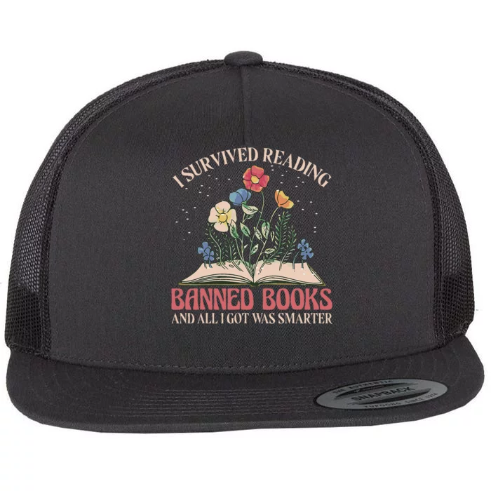 Banned Books Week Bookworm Banned Books Reader Flat Bill Trucker Hat