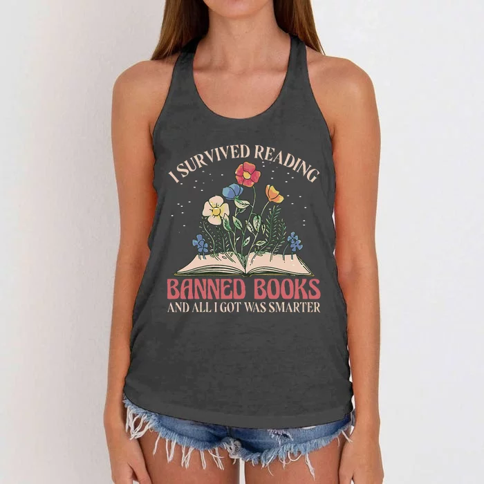 Banned Books Week Bookworm Banned Books Reader Women's Knotted Racerback Tank