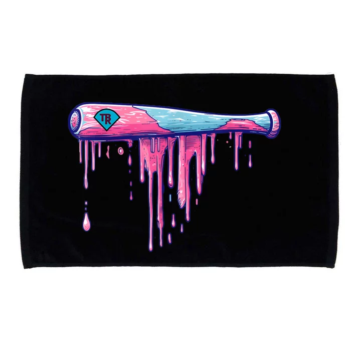 Baseball Bat With Sprinkles Drip Microfiber Hand Towel