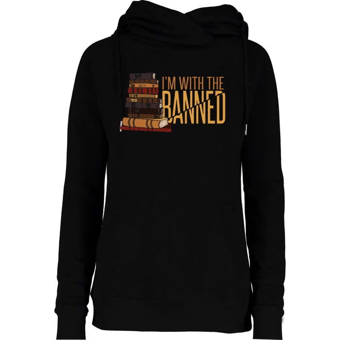 Banned Books Week Librarian IM With The Banned Womens Funnel Neck Pullover Hood